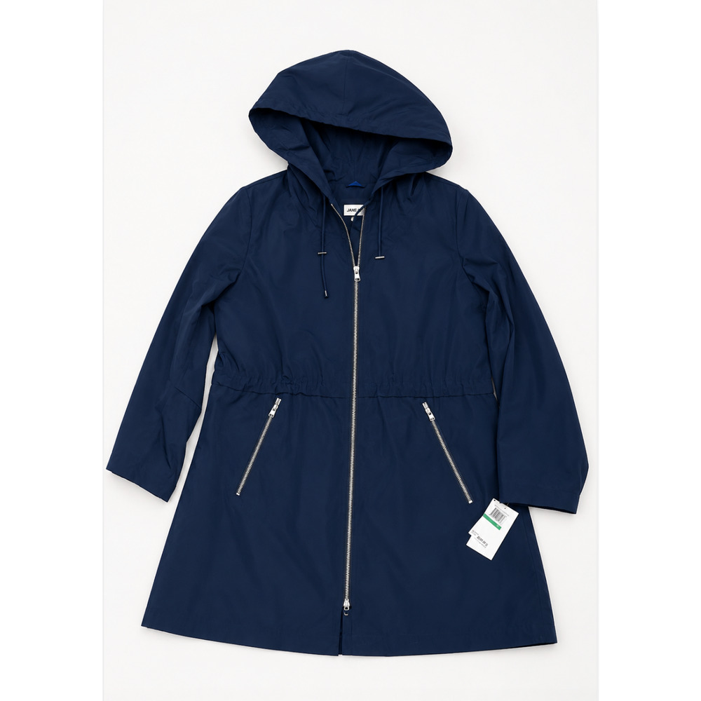 NWT JANE POST PEACOCK BLUE HOODED PARKA JACKET COAT SZ M